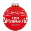 Personalized First Christmas Holly Design Ornament