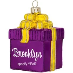 Personalized Gift Package With Bow Glass Ornament -Christmas Decoration Store 1033 media purple 1