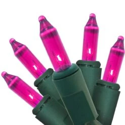 Purple 50 Lights With Green Cord