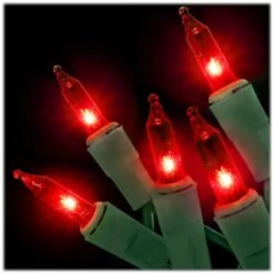 Red 100 Lights With Green Cord