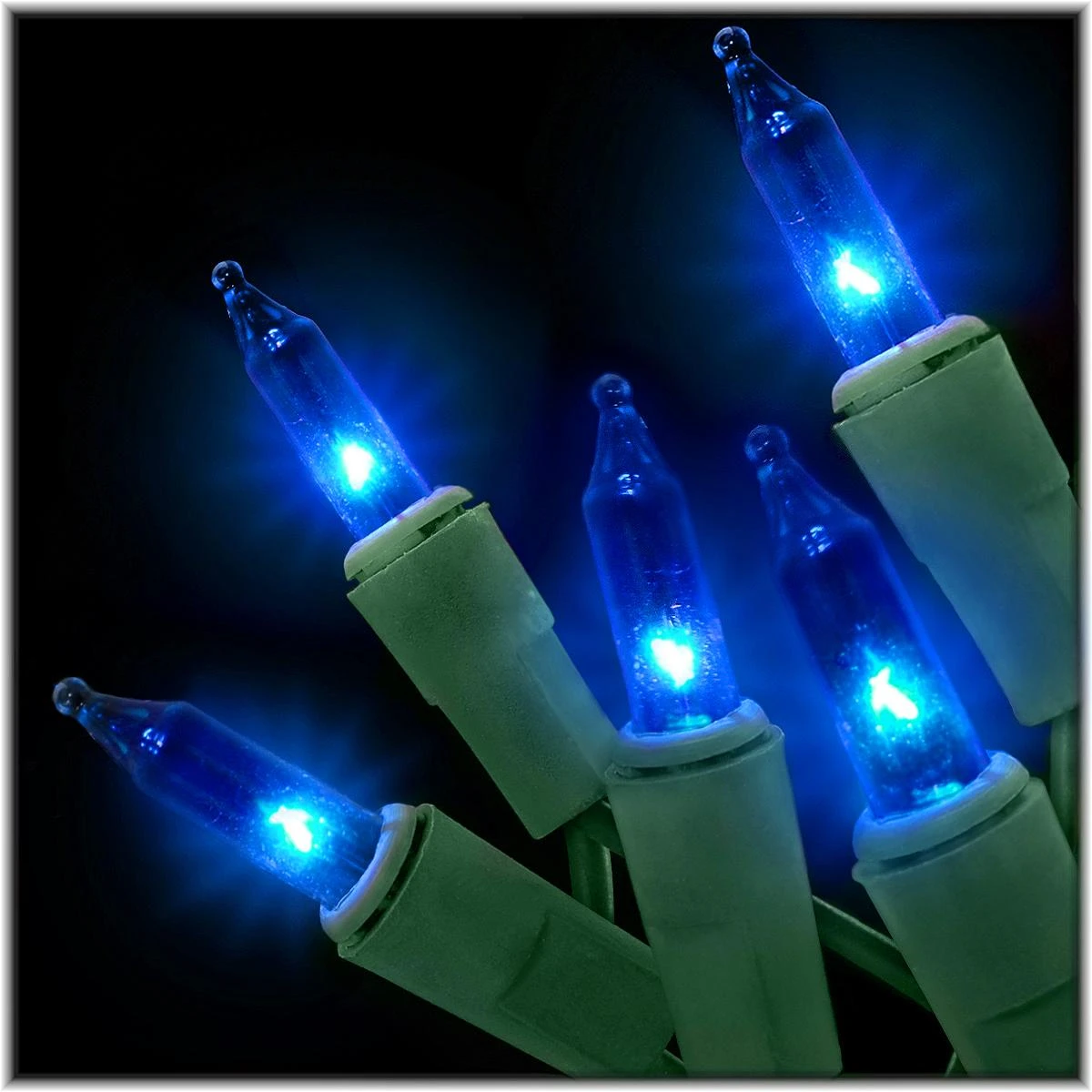 Blue 100 Lights With Green Cord 1 Blue 100 Lights With Green Cord