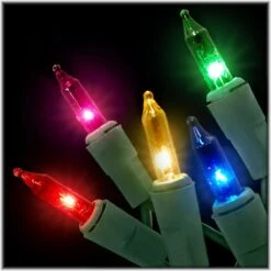 Multi 100 Lights With Green Cord