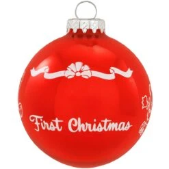 Personalized Red First Christmas Glass Ornament 7 Personalized Red First Christmas Glass Ornament -Christmas Decoration Store 1105543 web 4