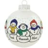 Personalized Snowman Family Of 5 Round Ornament