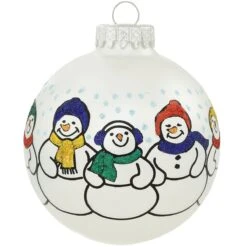 Personalized Snowman Family Of 5 Round Ornament -Christmas Decoration Store 1126257 web 3