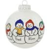 Personalized Snowman Family Of 6 Round Ornament
