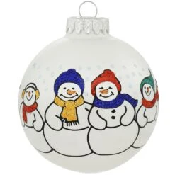 Personalized Snowman Family Of 6 Round Ornament -Christmas Decoration Store 1126258 web 3