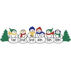 Personalized Snowman Family Of 6 Round Ornament -Christmas Decoration Store 1126258 web 4