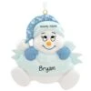 Personalized Baby's First Christmas Boy Snowman Ornament