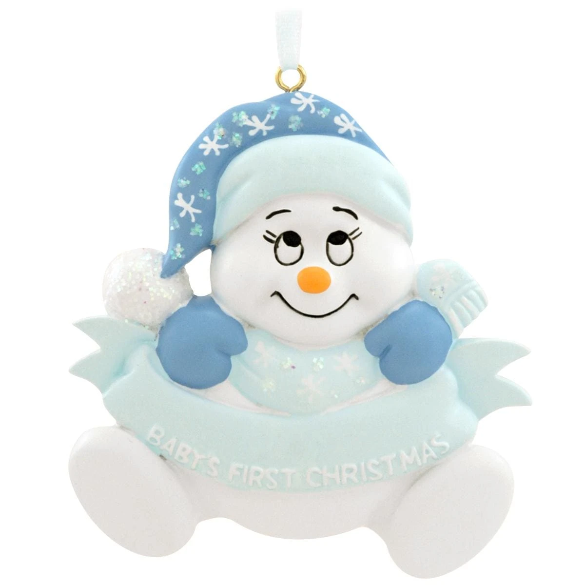 Personalized Baby's First Christmas Boy Snowman Ornament 2 Personalized Baby's First Christmas Boy Snowman Ornament - Image 2