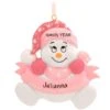 Personalized Baby's First Christmas Girl Snowman Ornament
