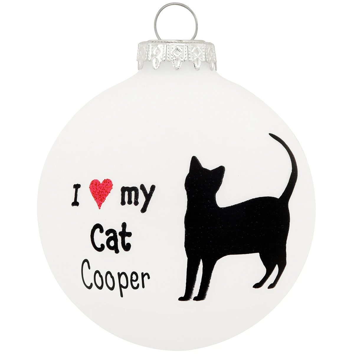 Personalized I Love My Cat Glass Ornament 1 Personalized I Love My Cat Glass Ornament