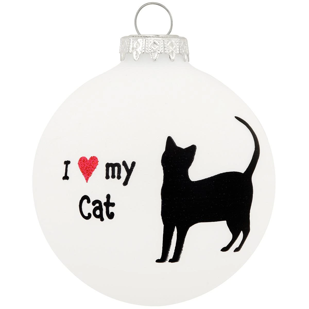 Personalized I Love My Cat Glass Ornament 2 Personalized I Love My Cat Glass Ornament - Image 2
