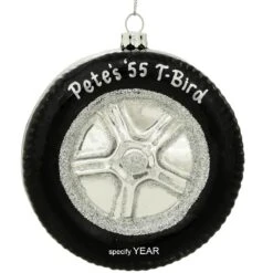 Personalized Tire With Chrome Rim Ornament