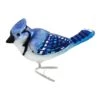 Bright Blue Jay Clip-On Glass Ornament