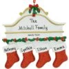 Personalized Mantle With 4 Stockings Ornament