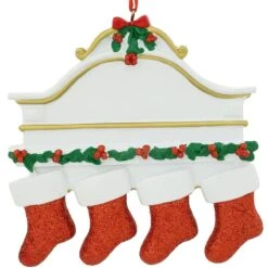 Personalized Mantle With 4 Stockings Ornament 5 Personalized Mantle With 4 Stockings Ornament -Christmas Decoration Store 1142360 web 3