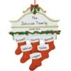 Personalized Mantle With 6 Stockings Ornament