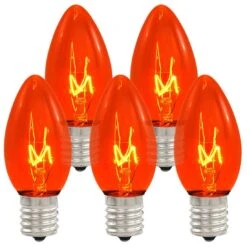 25 Amber Transparent C9 Replacement Lamps