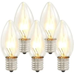 25 Clear Transparent C9 Replacement Lamps