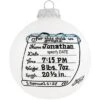 Personalized Baby Boy Birth Statistics Heart Gifts Ornament