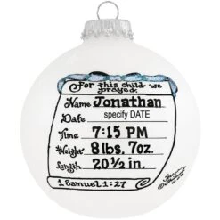 Personalized Baby Boy Birth Statistics Heart Gifts Ornament