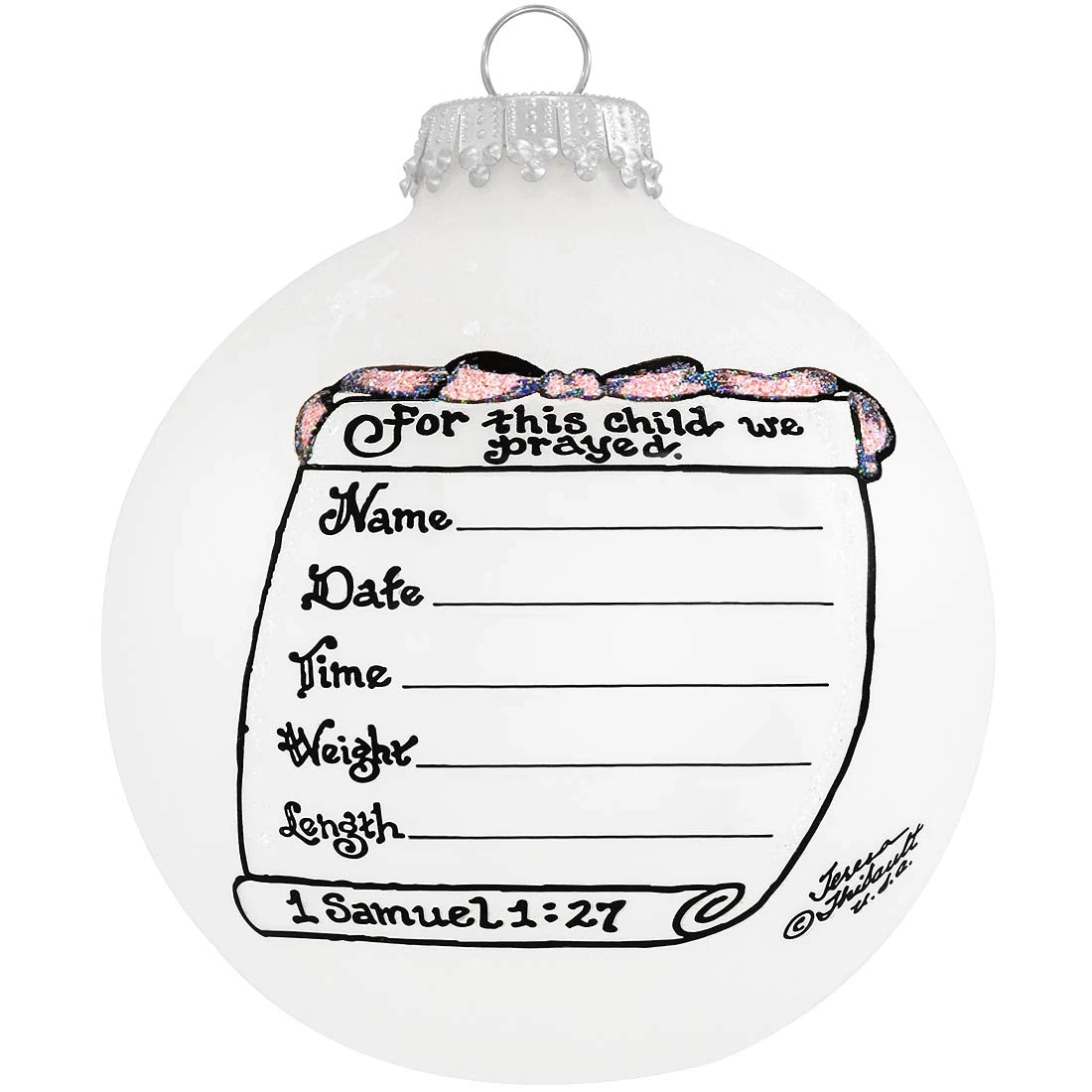 Personalized Baby Girl Birth Statistics Heart Gifts Ornament 2 Personalized Baby Girl Birth Statistics Heart Gifts Ornament - Image 2