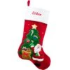24 Inch Personalized Santa With Tree Velvet Stocking
