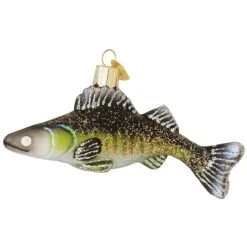 Walleye Fish Glass Ornament