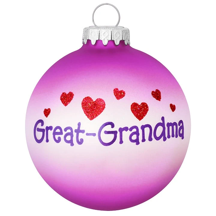 Personalized Great-Grandma With Hearts Glass Ornament 2 Personalized Great-Grandma With Hearts Glass Ornament - Image 2