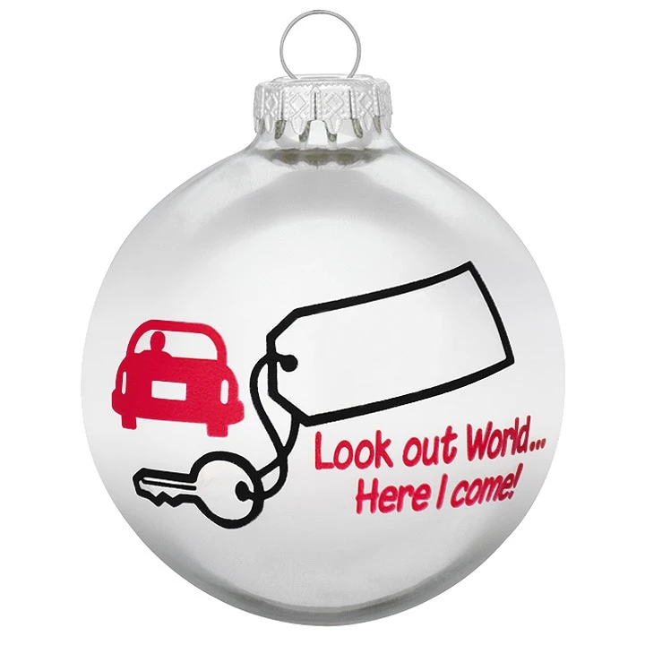 Personalized Look Out World Here I Come Glass Ornament 2 Personalized Look Out World Here I Come Glass Ornament - Image 2