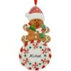 Personalized Gingerbread Boy On Candy Ornament