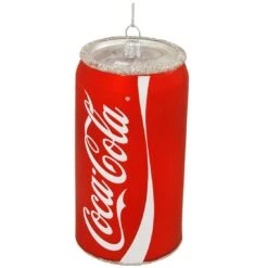 Coke Classic Can Glass Ornament