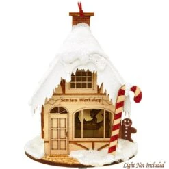 Santa's Workshop Wooden Ornament