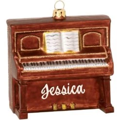 Personalized Upright Piano Glass Ornament