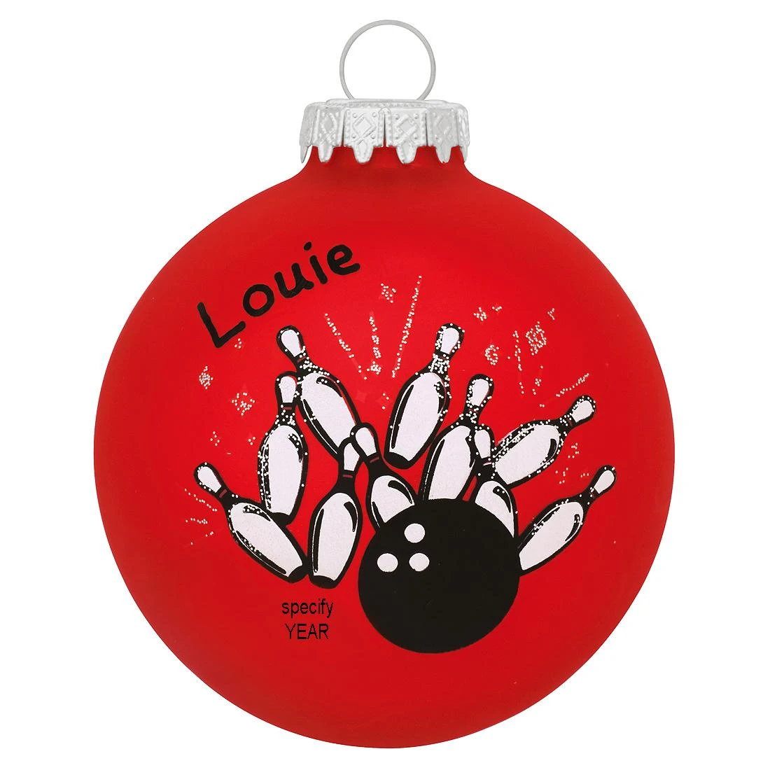 Personalized Bowling Ball With Pins Glass Ornament 1 Personalized Bowling Ball With Pins Glass Ornament