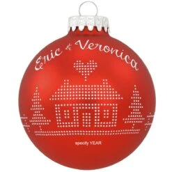 Personalized First Christmas In Our New Home Round Glass Ornament