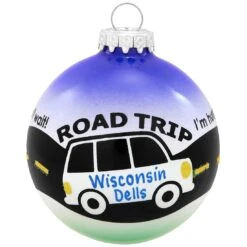 Personalized Road Trip Glass Ornament