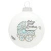 Baby Boy With Buggy First Christmas Glass Ornament