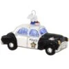 Vintage Police Car Glass Ornament