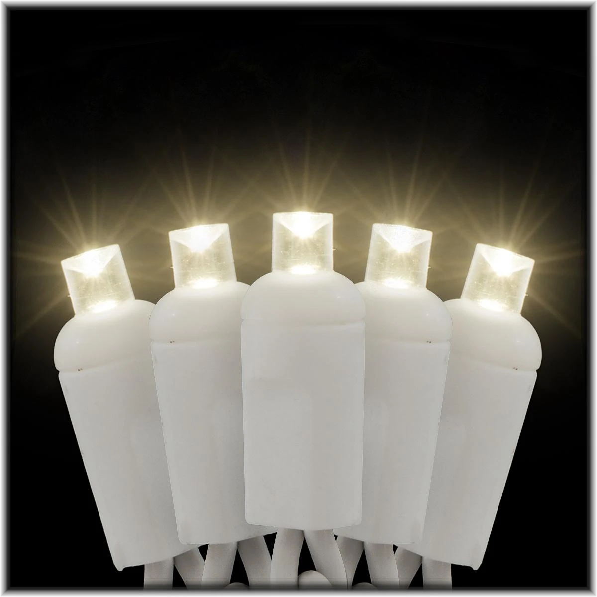 Warm White LED 50 Rectified Conical Light Set On White Cord 1 Warm White LED 50 Rectified Conical Light Set On White Cord