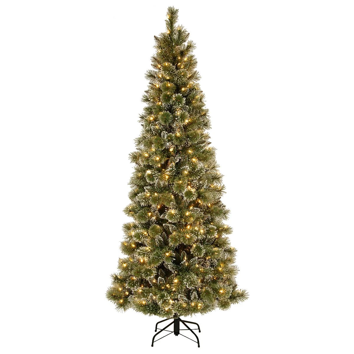 7.5 Foot Glittery Bristle Slim Pre-Lit Clear Artificial Tree 1 7.5 Foot Glittery Bristle Slim Pre-Lit Clear Artificial Tree