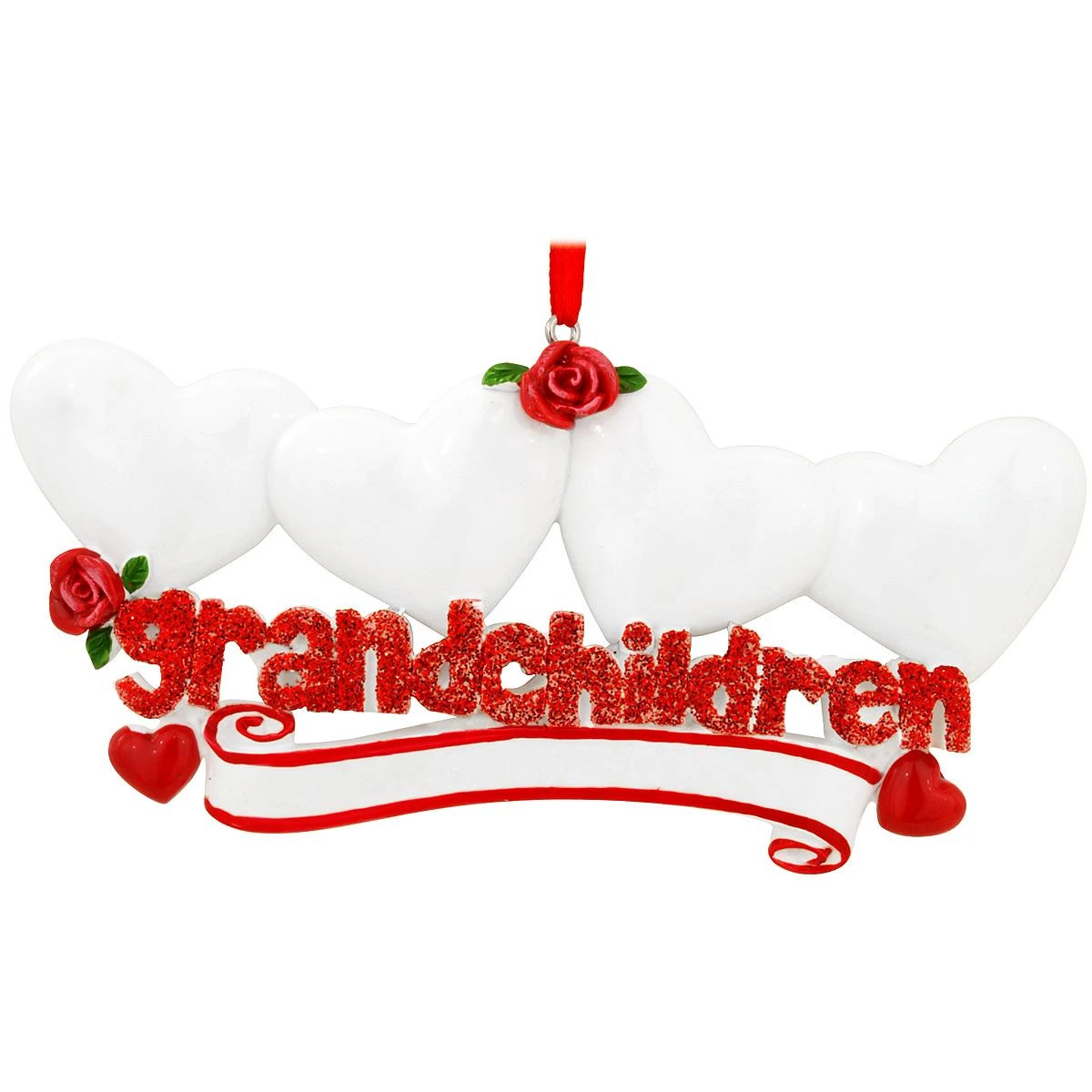 Personalized Grandchildren With Four Hearts Ornament 2 Personalized Grandchildren With Four Hearts Ornament - Image 2