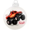 Personalized Monster Truck Glass Ornament