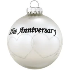 Personalized 25th Anniversary Hearts Swirls Glass Ornament -Christmas Decoration Store 1166641 web 3