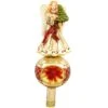 Burgundy And Gold Angel Glass Tree Topper