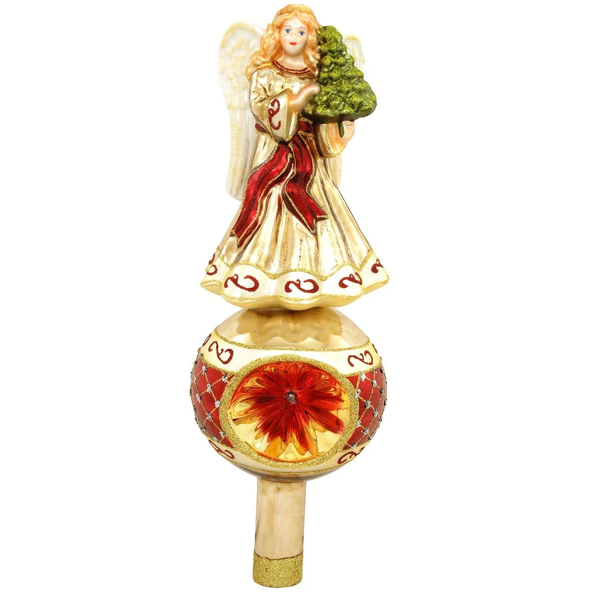 Burgundy And Gold Angel Glass Tree Topper 1 Burgundy And Gold Angel Glass Tree Topper