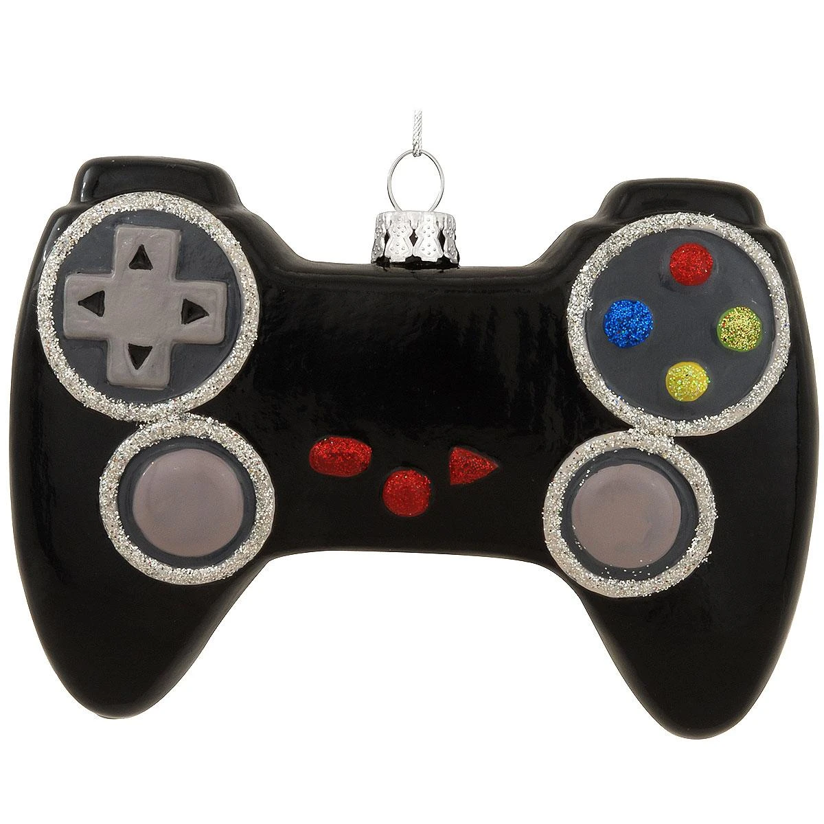 Personalized Black Video Game Controller Glass Ornament 2 Personalized Black Video Game Controller Glass Ornament - Image 2