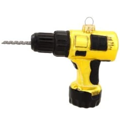 Power Drill Glass Ornament