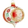 Red Reflector With Floral Pattern Glass Ornament